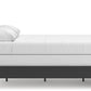 Queen Bed Frame With Headboard TwoTone Warm Gray Matte Black