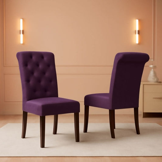 Purple Tufted Dining Chairs Set Of 2 For Dining Room