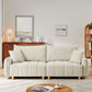 Cream Chenille Sleeper Sofa Bed With Expanded Storage