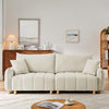 Cream Chenille Sleeper Sofa Bed With Expanded Storage