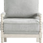 Spindle Accent Chair Smoke Grey Textured Upholstery