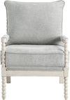 Spindle Accent Chair Smoke Grey Textured Upholstery