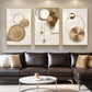 Gold Framed Modern Wall Art Three Panel Display 24x36