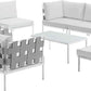 8 Piece White Aluminum Outdoor Patio Furniture Set-2