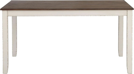 Seven Piece Rectangular Dining Table Set Two Tone Finish