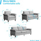 Light Grey Small Space Living Room Couch Set With Loveseat-1