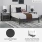 Queen Upholstered Platform Bed Matte Black Silhouette
