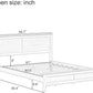 Natural Pinewood Queen Platform Bed Headboard Included