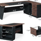Brown 78Inch Executive Desk Featuring File Cabinet