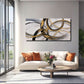 Slate Gray Metallic Abstract Canvas Wall Art 24x48 Inches