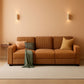 Brown UShaped Convertible Sectional Sofa Bed USBPort-0
