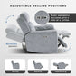 Power Double Reclining Sofa Gray Microfiber Cushioned