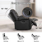 Black Faux Leather Manual Recliner Sofa Cupholders