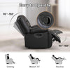 Black Faux Leather Manual Recliner Sofa Cupholders