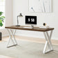 Walnut 55Inch ZShaped Industrial Grade Computer Desk