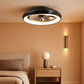 20 Inch Black Flush Mount Ceiling Fan With Dimmable Lights