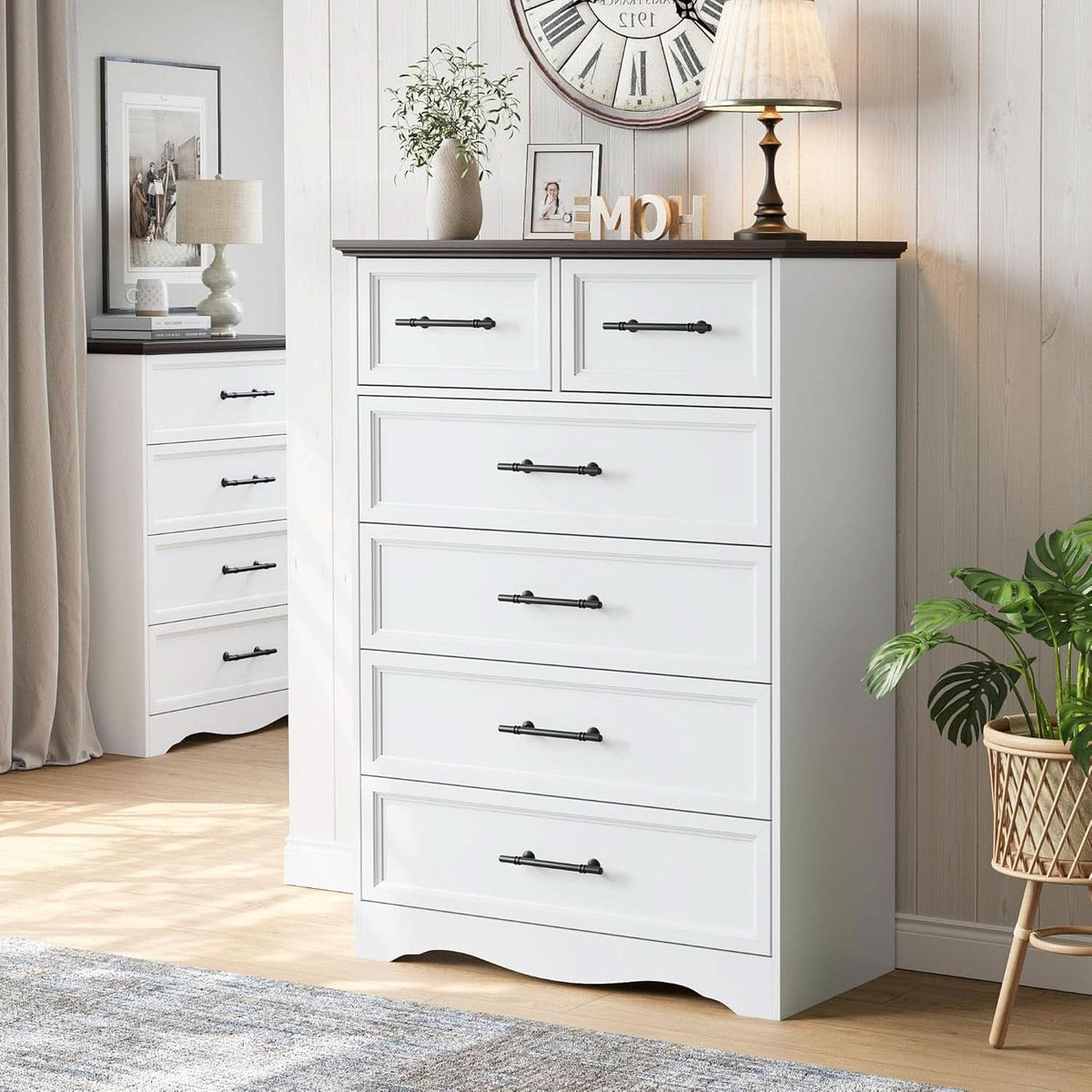 White Farmhouse Dresser FortyFourInchesTall Storage