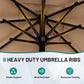 Beige 8x10 Foot Rectangular Patio Umbrella Valance