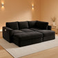 Black 83Inch Deluxe Sleeper Sectional Sofa With Storage