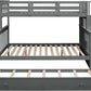 Twin Over Full Bunk Bed With Trundle Storage Shelves Grey