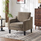 Light Brown Upholstered Midcentury Living Room Armchair