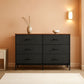 Black Rustic Dresser With TV Stand And Six Drawers