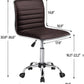 Brown Armless Office Chair With Adjustable Height For Desk