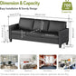 Black Seventy ThreeInch Three Seater Sofa For Living Room