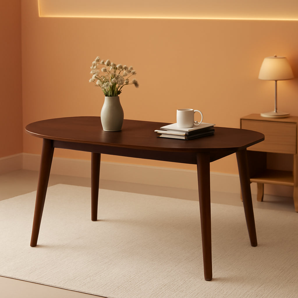 63 Inches Oval Dining Tables Contemporary Espresso