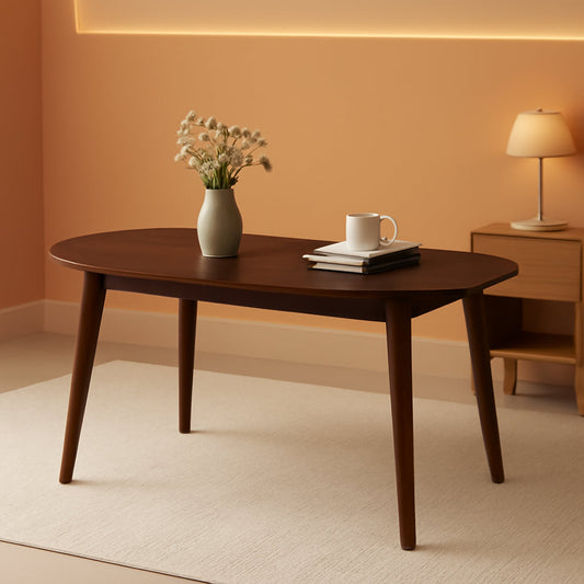 63 Inches Oval Dining Tables Contemporary Espresso