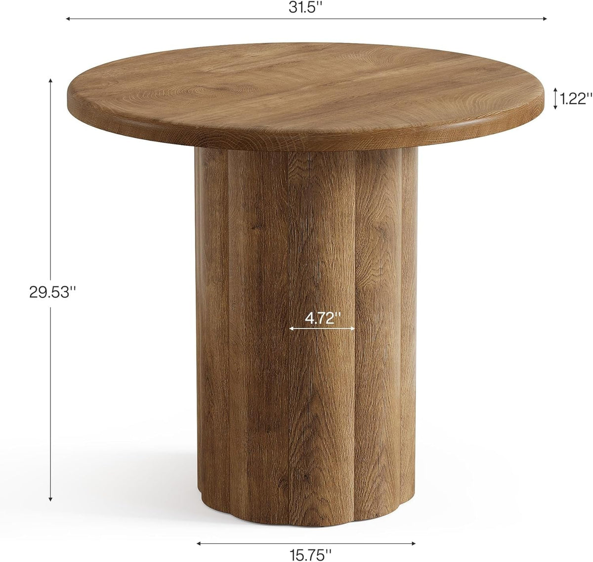 Circular Dining Table Thirty One Inch Sturdy Base Design