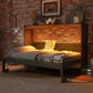 Contemporary Space Saving Murphy Bed With LED Brown