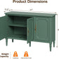 Forest Green Buffet Sideboard With Adjustable Shelves