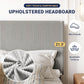 Full Size Corduroy Upholstered Bed Frame Head board
