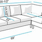 Sectional Sofa Grey Left Facing Chaise Living Room-1