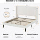Velvet Upholstered Full Bed Frame With Wingback Headboard