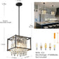 Black Crystal Chandelier For Entryway Ceiling Light