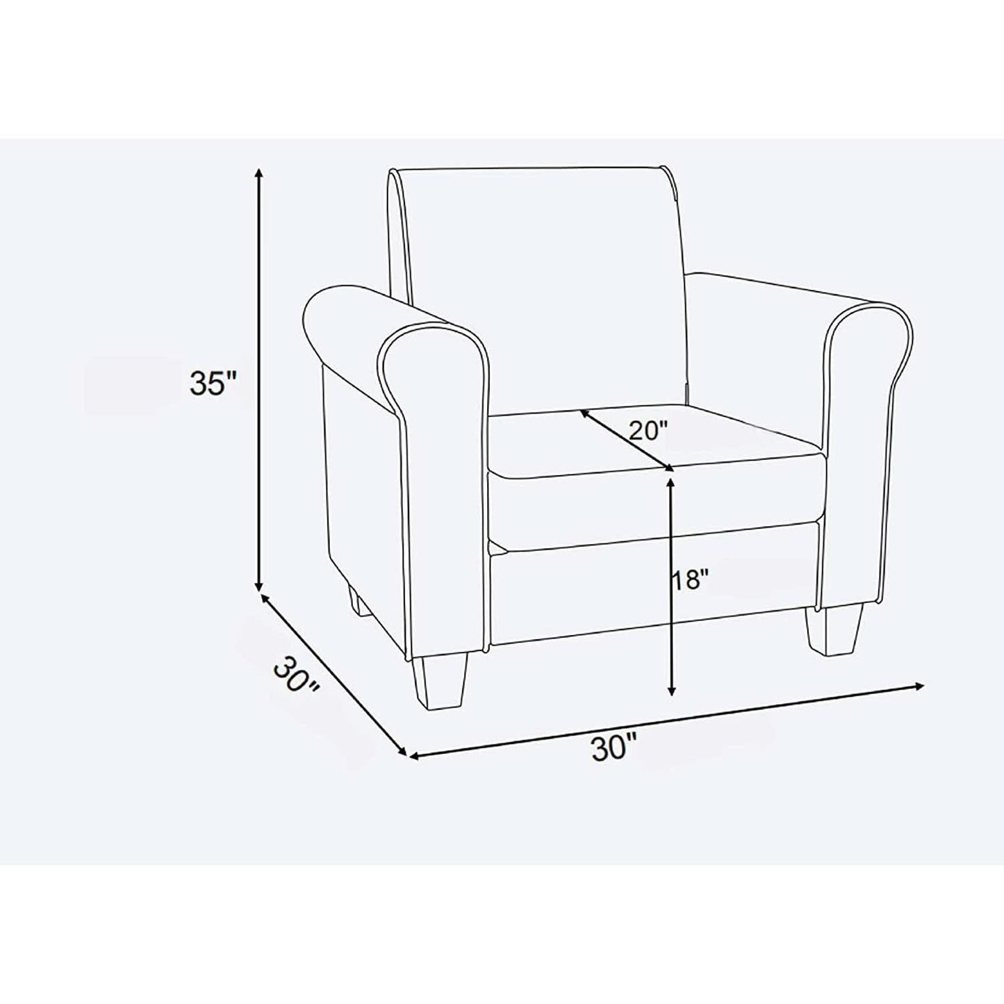 Black Accent Chair Modern Design For Living Room Furniture-1