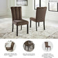 Pair Contemporary Velvet Dining Chairs Chocolate Brown
