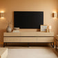 Light Oak Contemporary Entertainment TV Stand 75 Inch