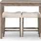 Taupe Upholstered Counter Height Elegant Dining Set