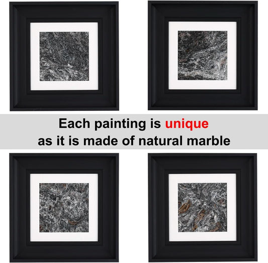 Framed Premium Natural Marble Wall Art 14x14 Inches