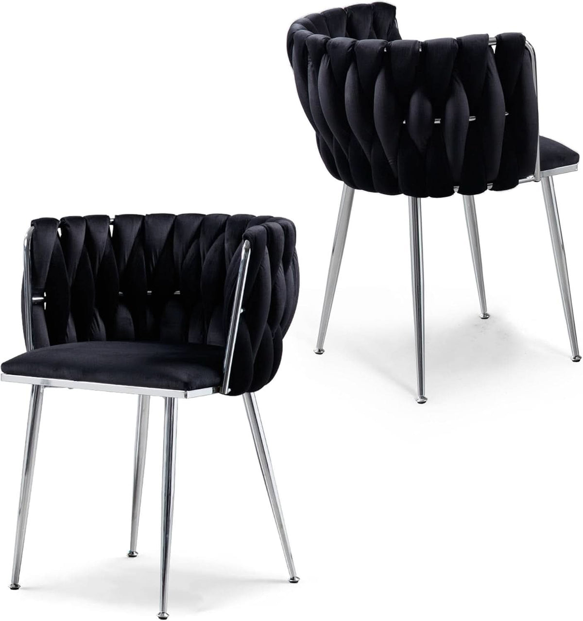 Black Velvet Upholstered Dining Chairs For Couples