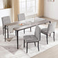 Fabric Upholstered Parsons Dining Chairs Metal Legs