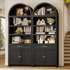 Modern Arched Black Bookcase With Adjustable Shelves