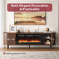 Seventy Inch Walnut TV Stand With Electric Fireplace