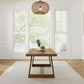 72 Inch Farmhouse Dining Table Solid Wood Rustic Kitchen Table Pecan Wirebrush