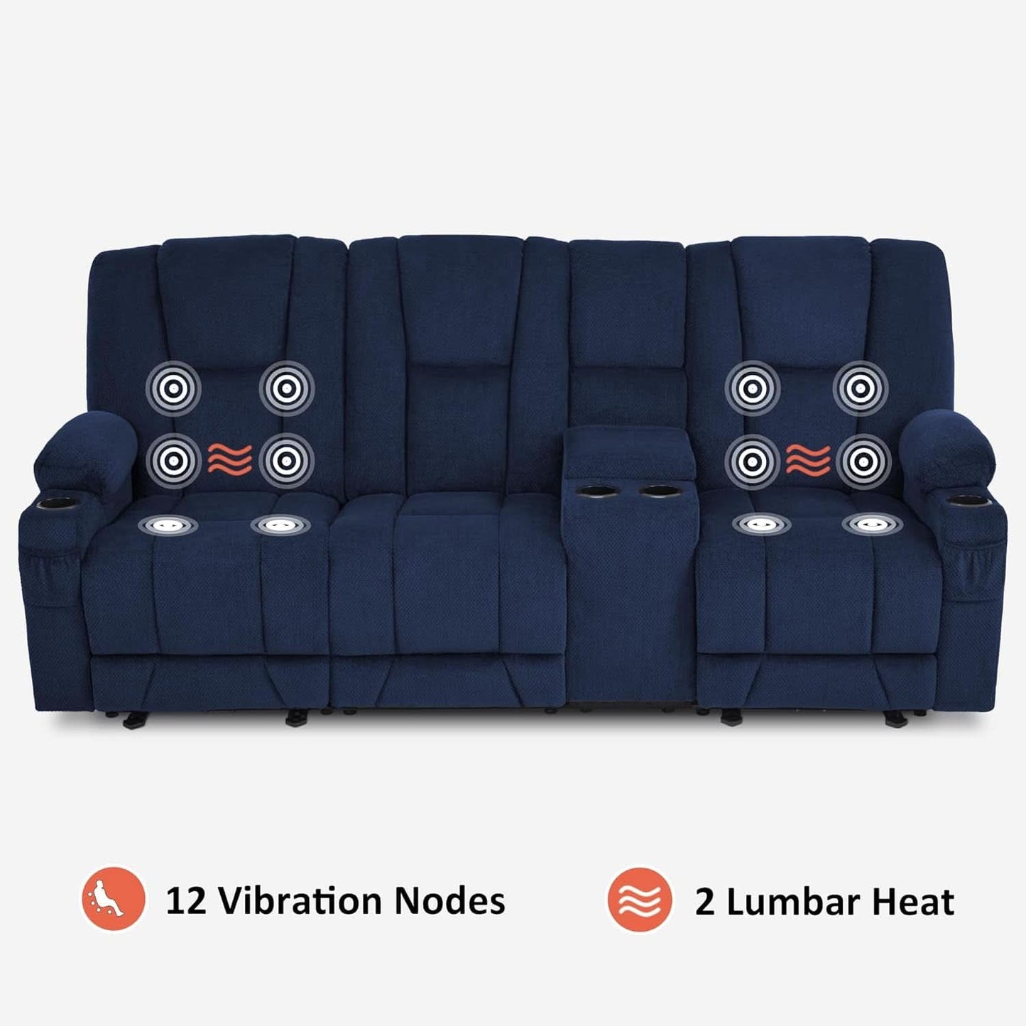Navy Ultra Premium Zero Gravity Massage Recliner Sofa