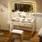 Makeup Vanity White Desk With Multifunctional Mirror
