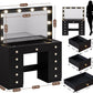 42-Inch Vanity Table Featuring Ultra LED Lighting Black